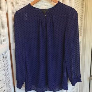 J. Crew Swiss Dot Blouse - Deep Violet - sz 6